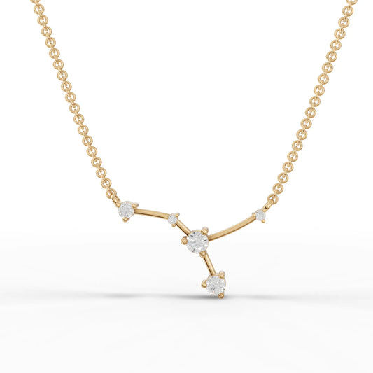 Cancer Zodiac Round Diamond Chain Pendant