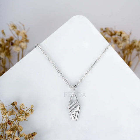 Classic Silver Zircon Chain & Pendant