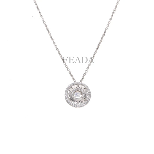 Feada 925 Silver Charming Movement Dancing Diamond Pendant