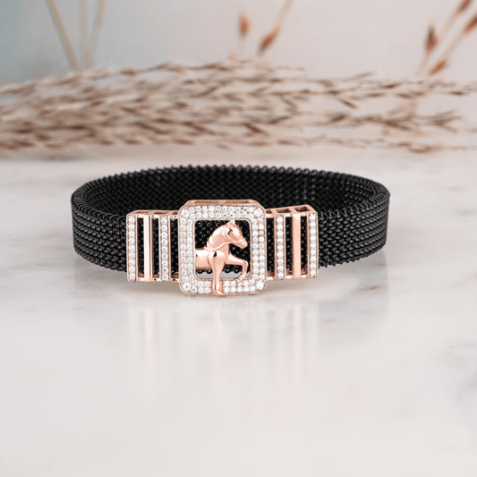 Classic Horse Charm Spring Bracelet