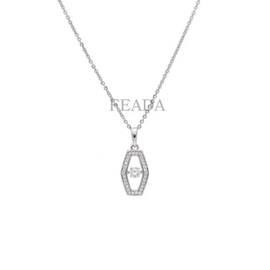 Feada 925 Silver Fleeting Sparkle Dancing Diamond Pendant