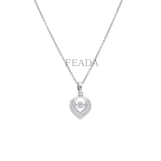 Feada 925 Silver Radiant Dance Dancing Diamond Pendant