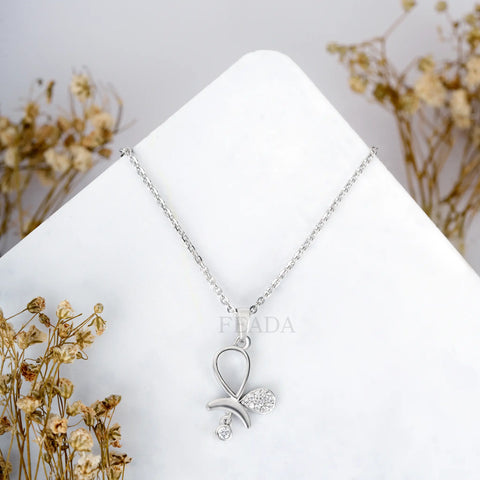 Classic Silver Zircon Chain & Pendant