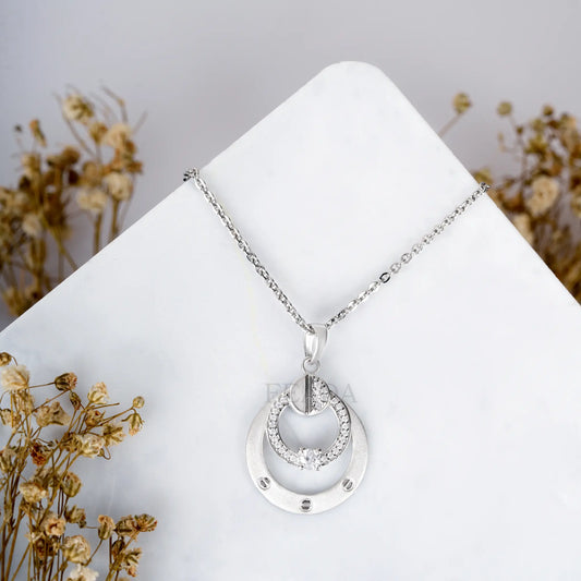 Dewdrop Charm Zircon Chain & Pendant