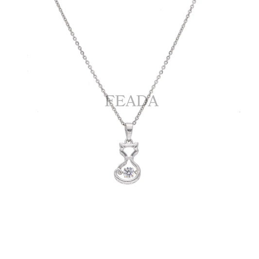 Feada 925 Silver Shimmering Dancing Diamond Pendant