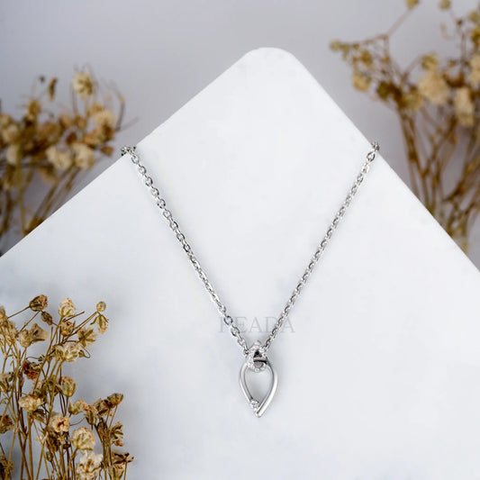 Classic Diamond Silver Zircon Chain & Pendant