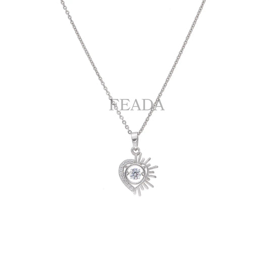 Feada 925 Silver Radiant Rhythm Dancing Diamond Pendant