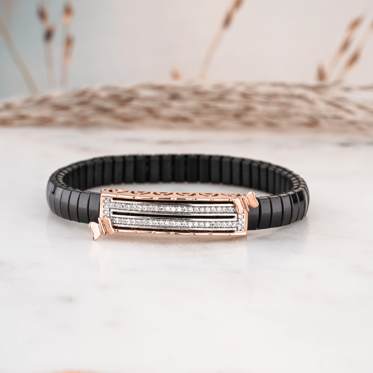 Butterfly Rose Gold Ceramic Bracelet
