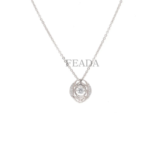 Feada 925 Silver Glimmering Dancing Diamond Pendant