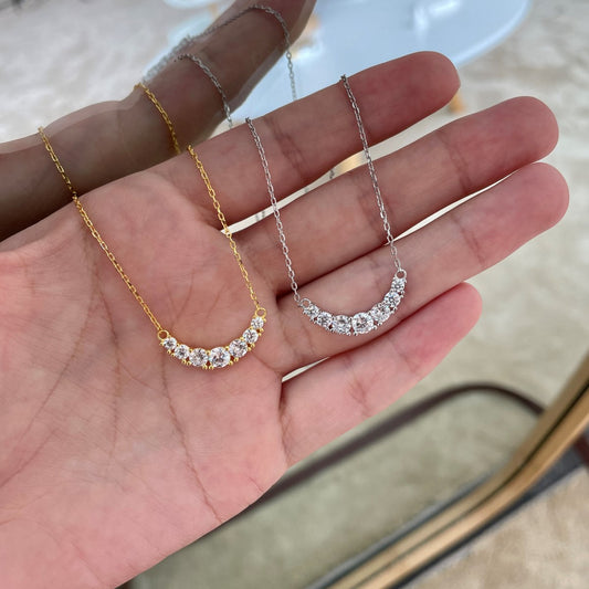 Half Moon Zircon Necklace