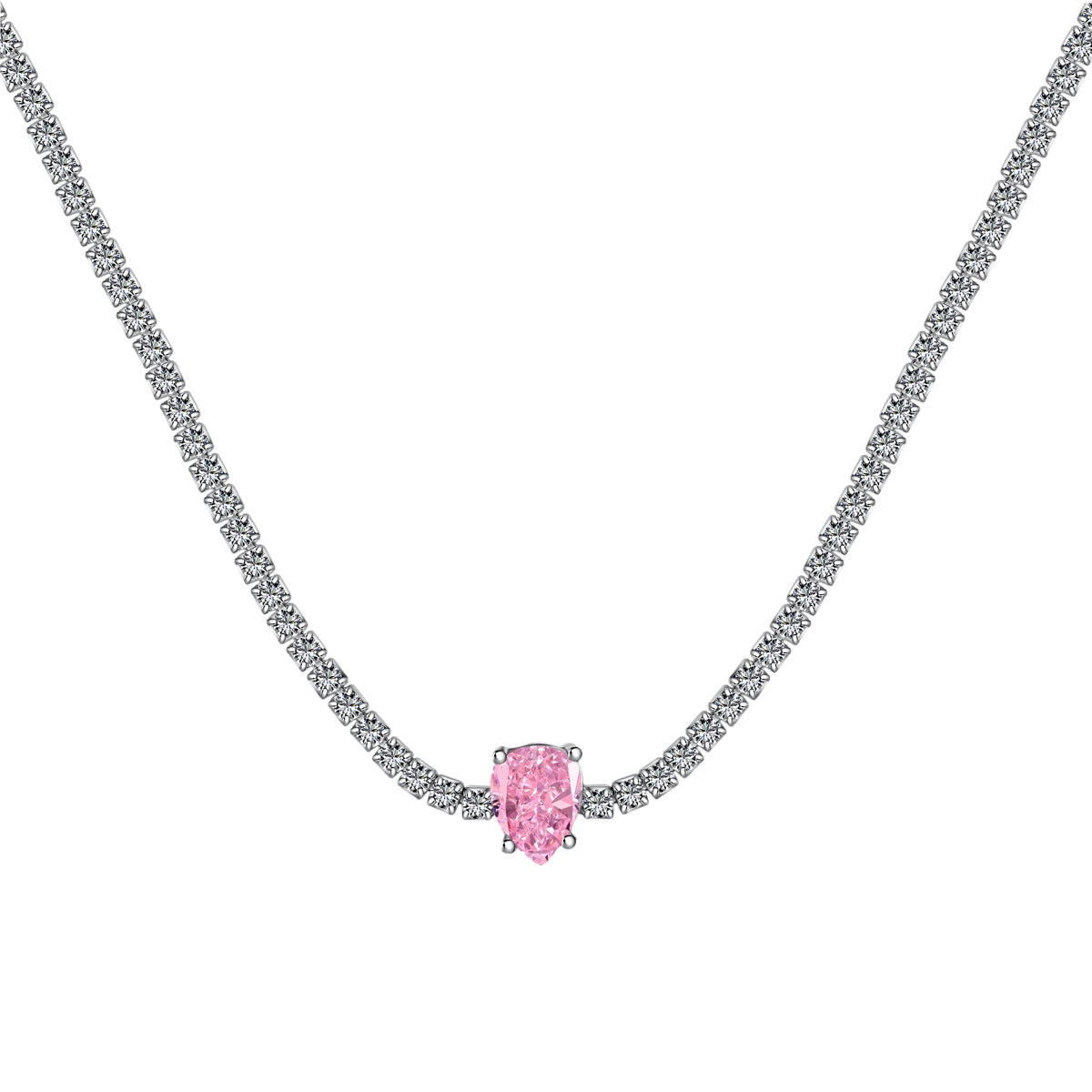 Victoria Pink Pear Necklace