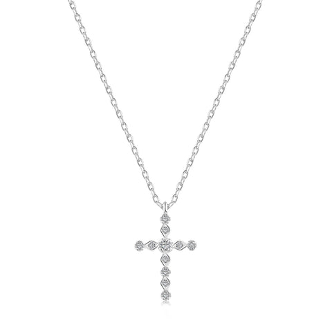 Moonrise Cross Zircon Necklace