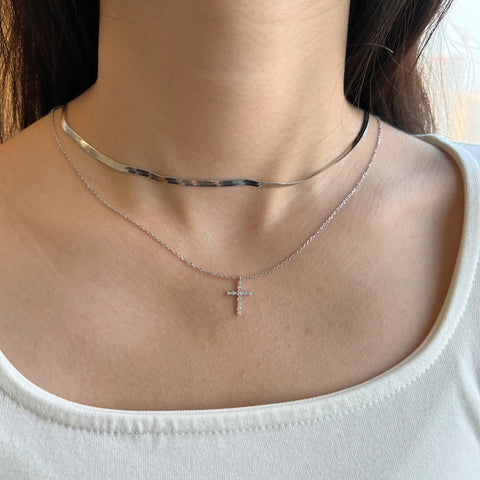 Moonrise Cross Zircon Necklace