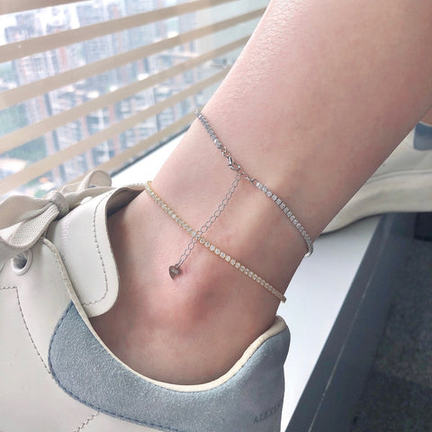 Mini Zircon Tennis Anklet