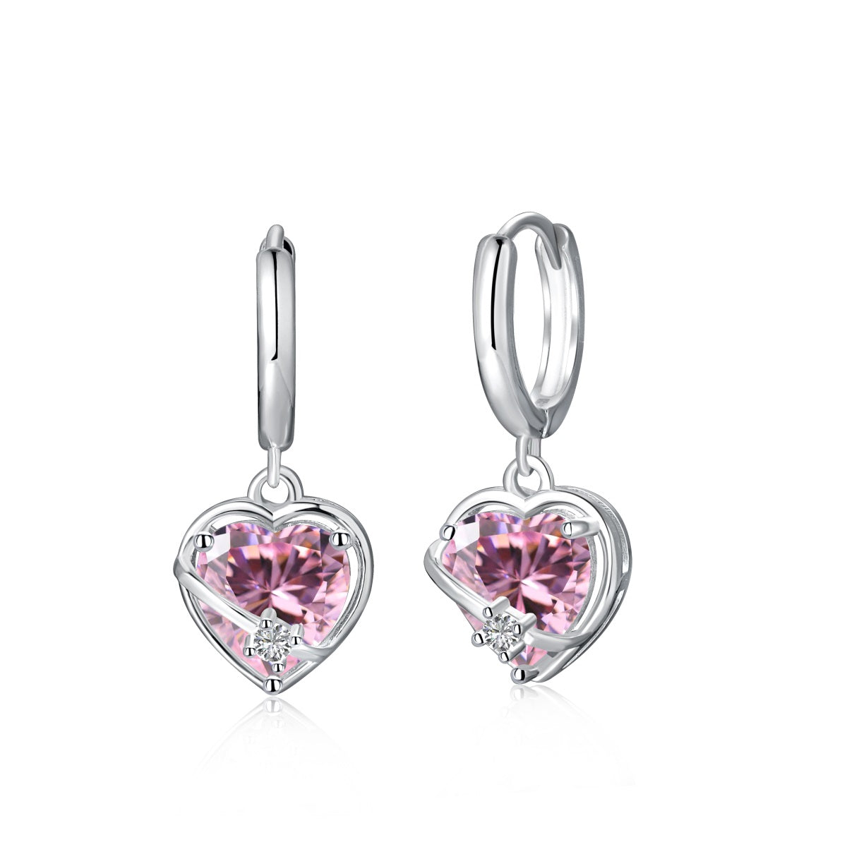 Pink Heart Earrings