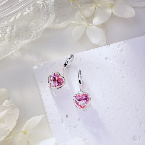 Pink Heart Earrings