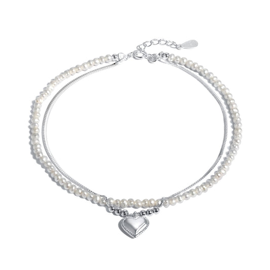 Mother Of Pearl Heart Anklet