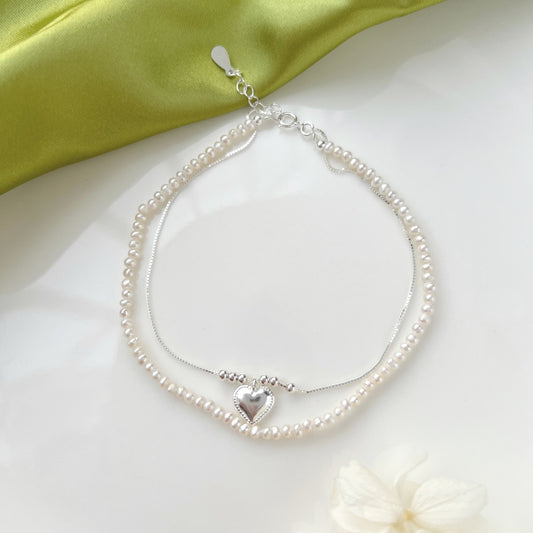 Mother Of Pearl Heart Anklet