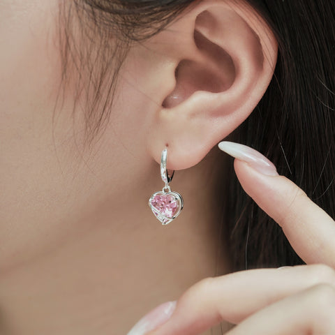 Pink Heart Earrings