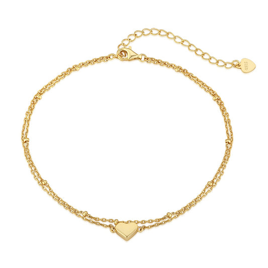 Two Layer Heart Anklet