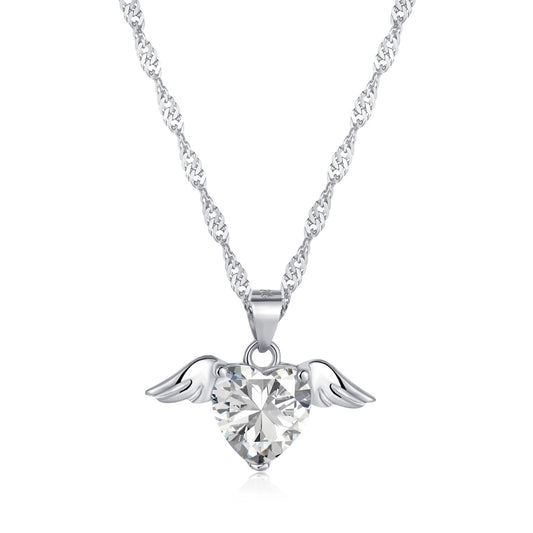 Moonrise Heart Angel Necklace