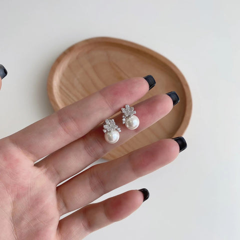 Pearl Zircon Earrings