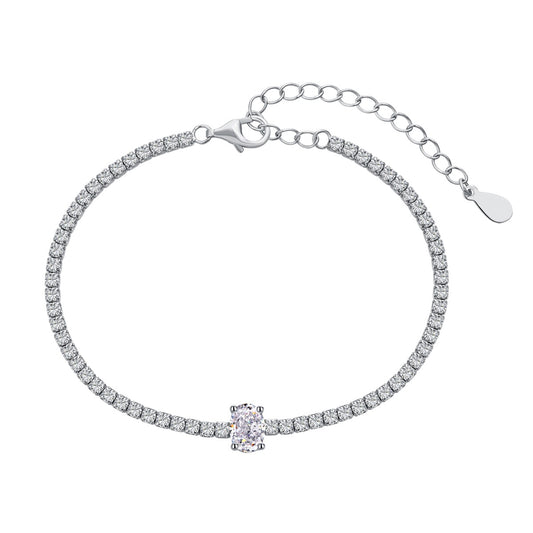 Crystal Oval Tennis Bracelet