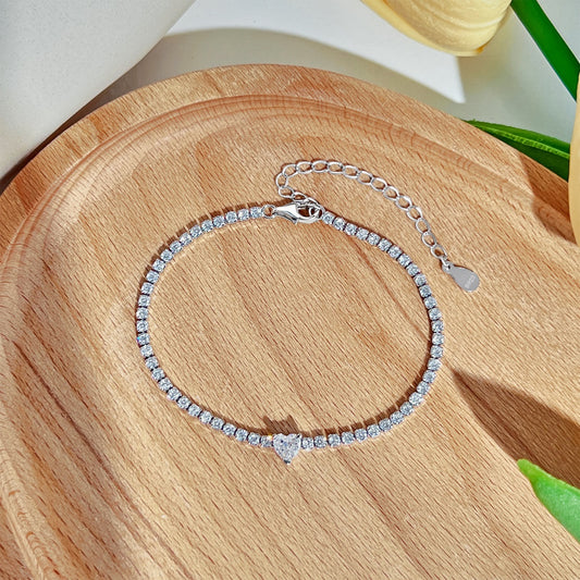 Crystal Heart With Tennis Bracelet