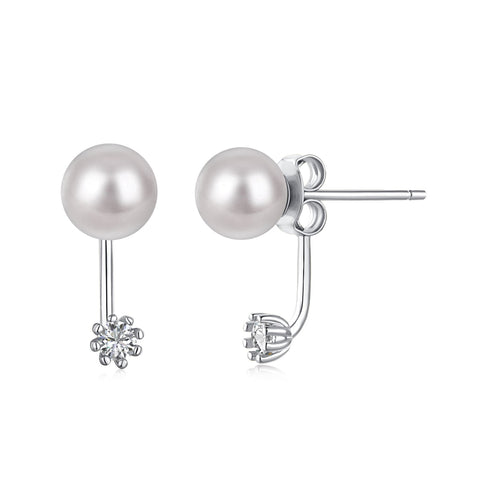 Classic Pearl Zircon Earrings