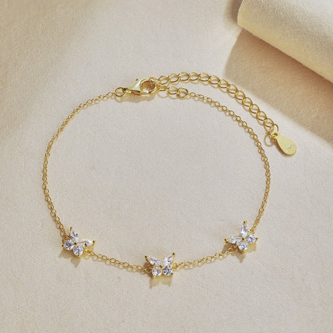Three Butterfly Minimal Bracelet