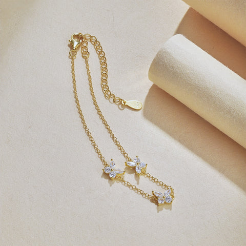 Three Butterfly Minimal Bracelet