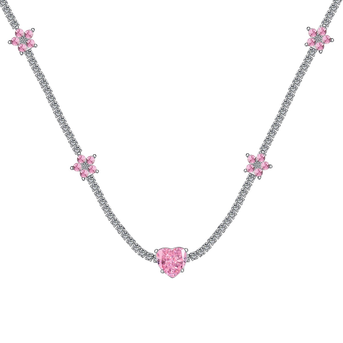 Victoria Pink Heart Necklace