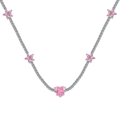 Victoria Pink Heart Necklace