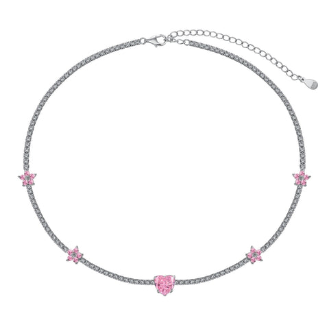 Victoria Pink Heart Necklace