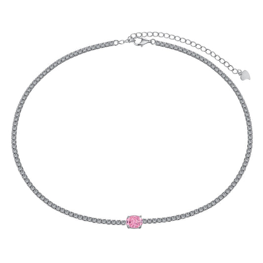 Victoria Pink Oval Necklace