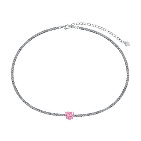 Victoria Pink Heart Necklace