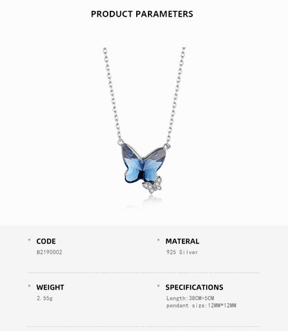 Blue Butterfly Necklace