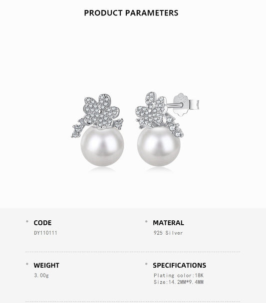 Pearl Zircon Earrings