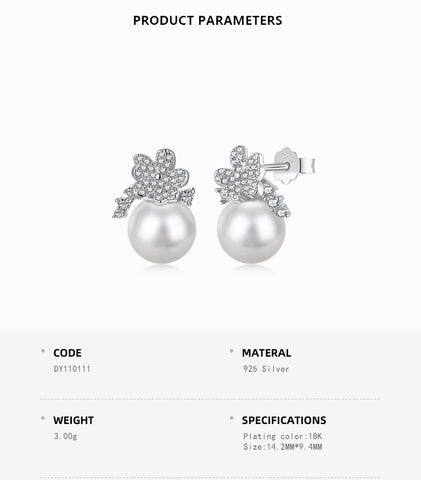 Pearl Zircon Earrings