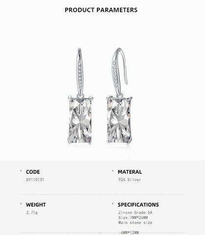 Emerald Drop Zircon Earrings