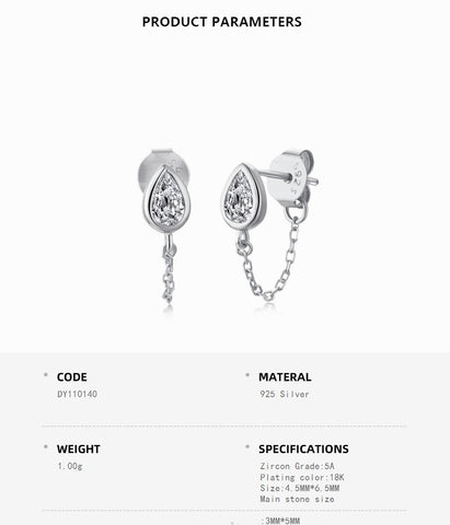 Drop Zircon Earrings