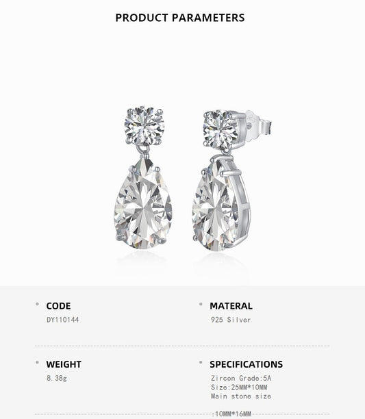 Solitaire Drop Zircon Earrings