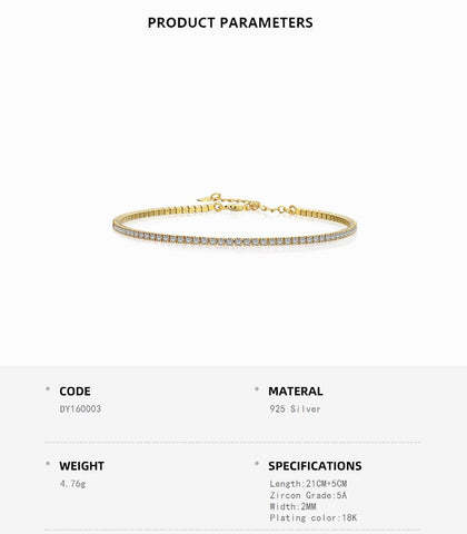 Mini Zircon Tennis Anklet