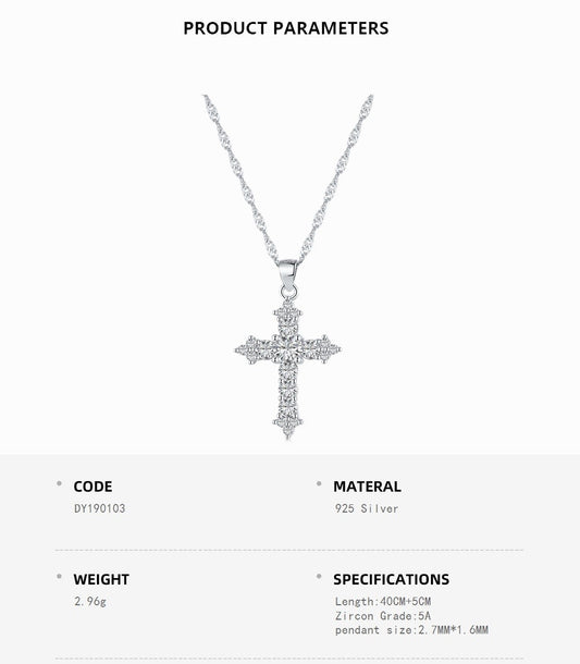 Cross Design Zircon Pendant