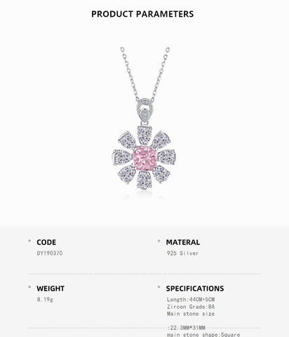 Victoria Pink Flower Pendant