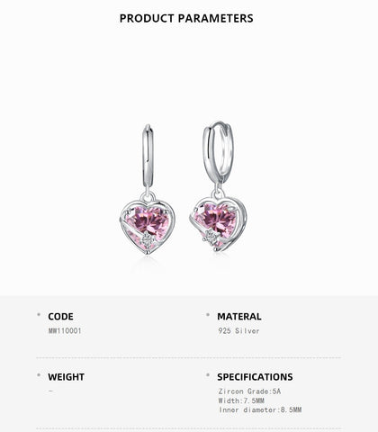 Pink Heart Earrings