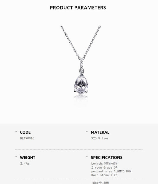 Moonrise Pear Zircon Pendant