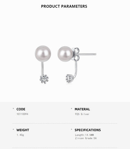 Classic Pearl Zircon Earrings