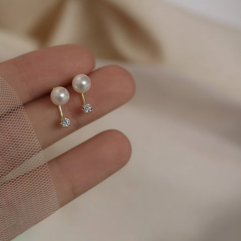 Classic Pearl Zircon Earrings