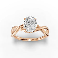 Oval Solitaire with Braided Infinity Shank